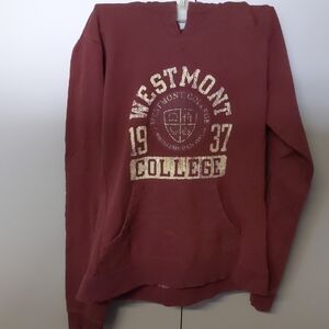 Vintage Westmont College Girl's Size Small Burgundy Hoodie